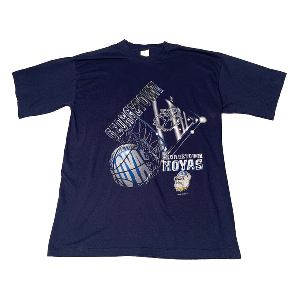 riddell Other - VTG 90's Georgetown Hoyas College Basketball T Shirt Sz L Made USA Single Stitch